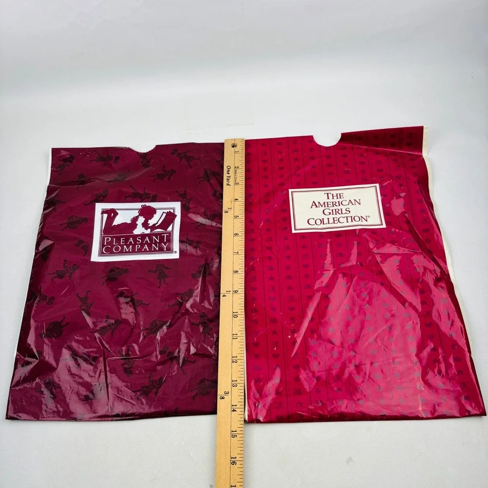 Vintage Pleasant Company American Girls Collection Plastic Garment Bags Lot of 2